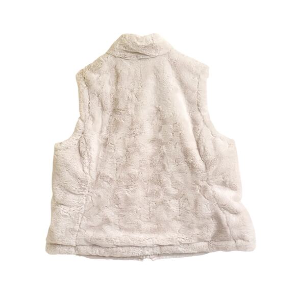 Nicole Miller Originals Faux Fur Reversible Vest XXL Ivory/Off White  PLUS - Picture 4 of 8